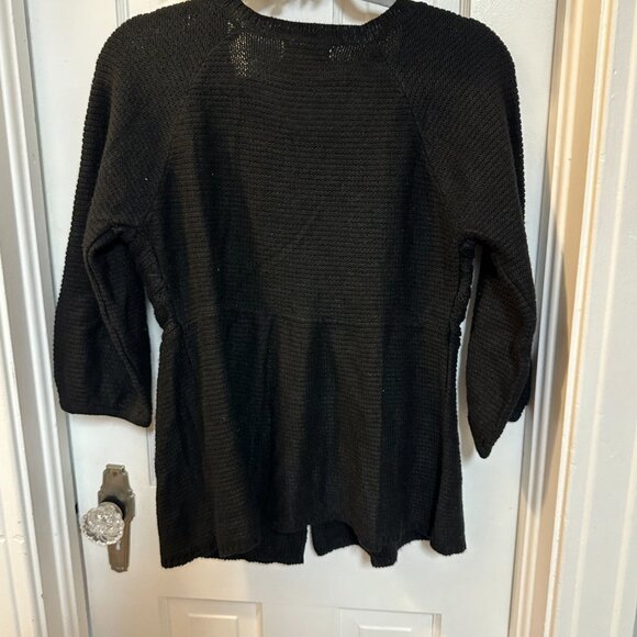 Art & Soul-Black Cardigan w/3 Button at Chest and 3/4 Sleeves-Size Medium - Picture 5 of 5